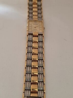 Rare Waltham XAX71-136 Men's Diamond Quartz Watch, Two tone Bracelet Band EUC